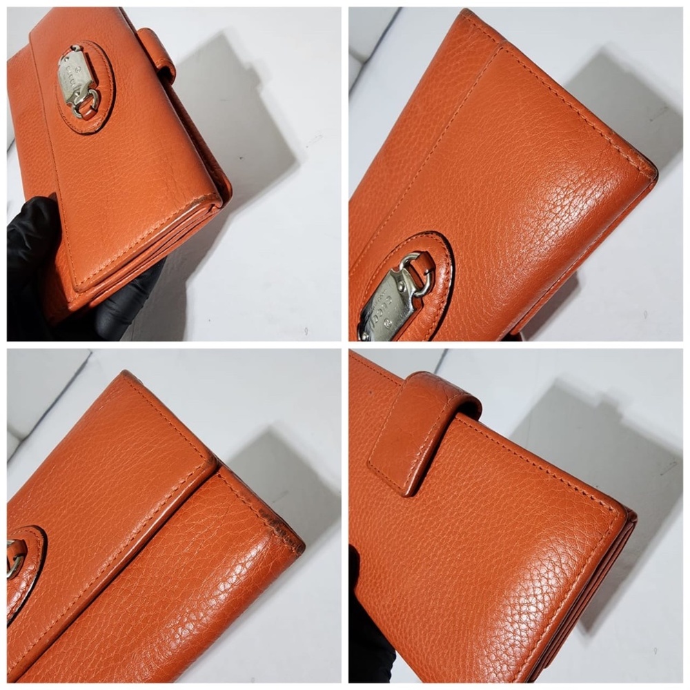 Authentic Gucci Pebbled Leather Long Continental … - image 4